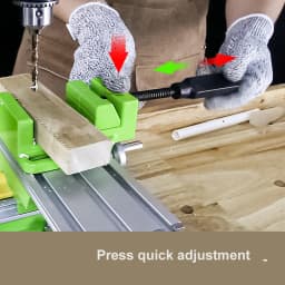 ALLSOME 2.5 Inch Bench Flat Vise Tong Multifunction Aluminum Drill Press Vise Table For Milling Engraving Woodworking Power Tool