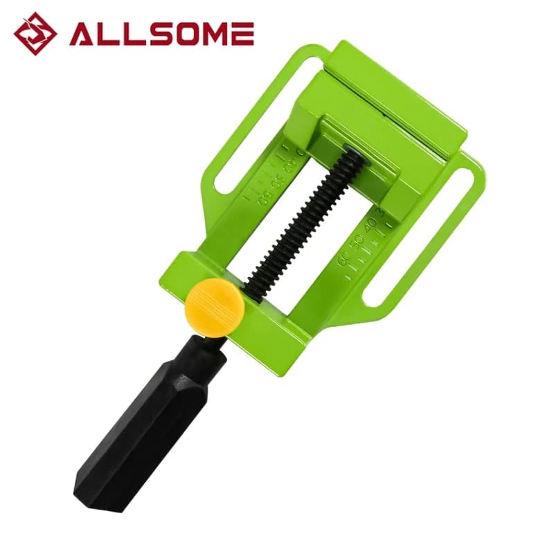ALLSOME 2.5 Inch Bench Flat Vise Tong Multifunction Aluminum Drill Press Vise Table For Milling Engraving Woodworking Power Tool