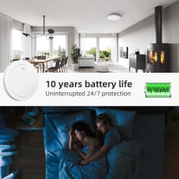 CPVAN Interlinked Smoke Detector Wireless Fire Alarm Home Security Protection Smoke Alarm EN14604 10Year Battery Fire Detector