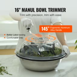 SucceBuy Leaf Bowl Trimmer 16" Trimmer Bowl Manual Bud Trimmer with Stainless-Steel Blades for Twisted Spin Cut Clear Dome