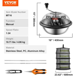 SucceBuy Leaf Bowl Trimmer 16" Trimmer Bowl Manual Bud Trimmer with Stainless-Steel Blades for Twisted Spin Cut Clear Dome