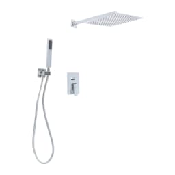 Flush-mounted Shower Set, Wall-mounted Shower System Bathroom Shower Set Silver/Black