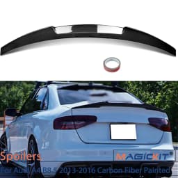 MAGICKIT For 2013-2016 Audi A4 B8.5 Sedan High Kick M4 Style Rear Spoiler Carbon Fiber Color ABS CAR Accessories Car Spoiler
