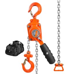 SucceBuy 0.25/0.5T Manual Lever Chain Hoist 5/10ft Come Along Chain with G80 Galvanized Steel & Double-Pawl Brake for Garage