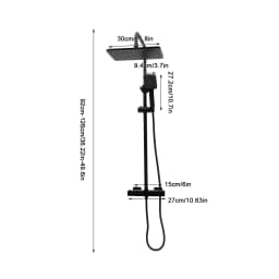 Square Thermostatic Shower Faucet with Shower Set, Stainless Steel Bathroom Luxury Rain Shower Faucet Combo Set, 2 Spray Modes Wall Mounted Rainfall Shower