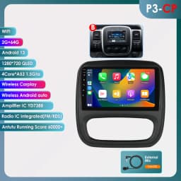 Hizpo Car Radio For Renault Trafic 3 2014- 2021 Opel Vivaro B 2014 - 2018 Autoradio CarPlay Android Auto Intelligent Systems 4G