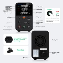 Wanptek Laboratory DC Power Supply 30V 5A 30V 10A 60V 5A 120V 3A Adjustable with USB Fast Charging Bench Switching Power Supply