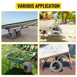 SucceBuy Beach Balloon Wheels 13" Replacement Sand Tires TPU Cart Tires for Kayak Dolly Canoe and Buggy w/ Free Air Pump 2-Pack