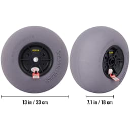 SucceBuy Beach Balloon Wheels 13" Replacement Sand Tires TPU Cart Tires for Kayak Dolly Canoe and Buggy w/ Free Air Pump 2-Pack