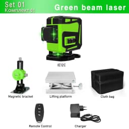CLUBIONA 12/16 lines Green Beam Cross Laser Level 360 Rotary Self-Leveling Construction Decoration Tools With Remote Control