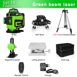 CLUBIONA 12/16 lines Green Beam Cross Laser Level 360 Rotary Self-Leveling Construction Decoration Tools With Remote Control
