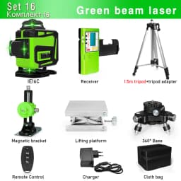 CLUBIONA 12/16 lines Green Beam Cross Laser Level 360 Rotary Self-Leveling Construction Decoration Tools With Remote Control