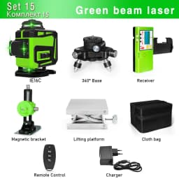 CLUBIONA 12/16 lines Green Beam Cross Laser Level 360 Rotary Self-Leveling Construction Decoration Tools With Remote Control