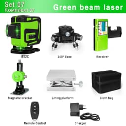 CLUBIONA 12/16 lines Green Beam Cross Laser Level 360 Rotary Self-Leveling Construction Decoration Tools With Remote Control