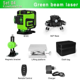 CLUBIONA 12/16 lines Green Beam Cross Laser Level 360 Rotary Self-Leveling Construction Decoration Tools With Remote Control