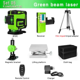 CLUBIONA 12/16 lines Green Beam Cross Laser Level 360 Rotary Self-Leveling Construction Decoration Tools With Remote Control