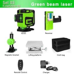 CLUBIONA 12/16 lines Green Beam Cross Laser Level 360 Rotary Self-Leveling Construction Decoration Tools With Remote Control