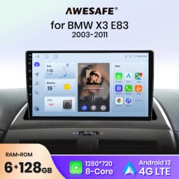 AWESAFE PX9 For BMW X3 E83 2004 2005 2006 - 2012 Car Radio Multimedia Players Navigation GPS 2 din Android CarPlay AutoRadio