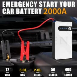 GKFLY 12V Portable Car Jump Starter 2000A Auto Battery Booster Charger Car Emergency Booster 44.4Wh Power Bank Starting Device