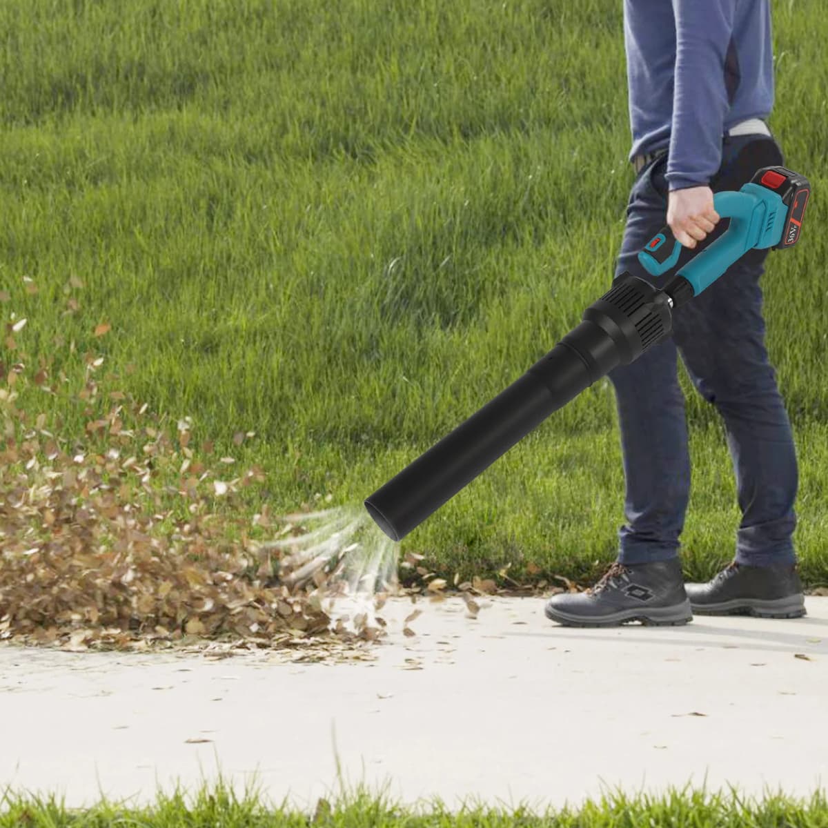 21V Battery Leaf Blower with Battery and Charger, Blower for Lawn Care, Snow Blowing and Yard Cleaning