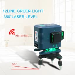 KaiTian 3D 12 Lines Level Laser Nivel Green Line Self-Leveling Horizontal&Vertical Cross Super Powerful 360 Laser Level Receiver