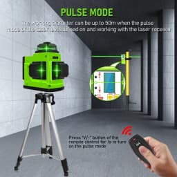 Clubiona 12 and 16 lines Professional Floor Ceiling Remote Control Green Line Laser Level with Pulse mode