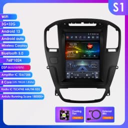 Hizpo 9.7" For Tesla Style Car Radio For Buick Regal Opel Insignia 2009 - 2013 Wireless CarPlay Android Auto No 2 din 2din DVD