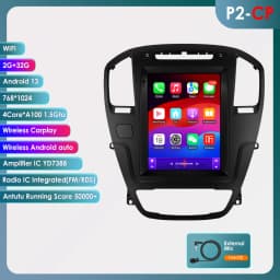 Hizpo 9.7" For Tesla Style Car Radio For Buick Regal Opel Insignia 2009 - 2013 Wireless CarPlay Android Auto No 2 din 2din DVD