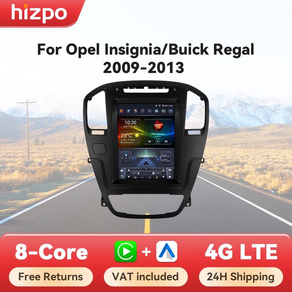 Hizpo 9.7" For Tesla Style Car Radio For Buick Regal Opel Insignia 2009 - 2013 Wireless CarPlay Android Auto No 2 din 2din DVD