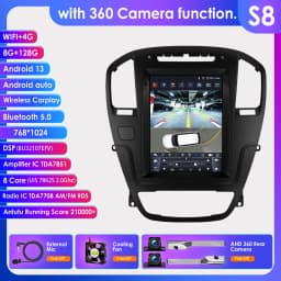 Hizpo 9.7" For Tesla Style Car Radio For Buick Regal Opel Insignia 2009 - 2013 Wireless CarPlay Android Auto No 2 din 2din DVD