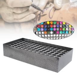 Bymaocar Pigment Ink Holder 78-Hole Iron Wall-Mounted Tattoo Pigment Bottle Holder Display Stand Vertical Storage Rack Organizer