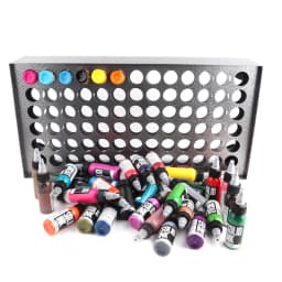 Bymaocar Pigment Ink Holder 78-Hole Iron Wall-Mounted Tattoo Pigment Bottle Holder Display Stand Vertical Storage Rack Organizer