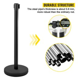 SucceBuy 2/3/6/8 Pcs Belt Stanchion Crowd Control Barrier Stainless Steel Queue Pole Retractable Belt for Bank Airport Stadium