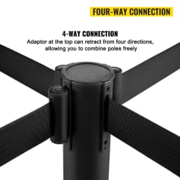 SucceBuy 2/3/6/8 Pcs Belt Stanchion Crowd Control Barrier Stainless Steel Queue Pole Retractable Belt for Bank Airport Stadium