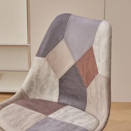 EGOONM Set of 2/4 Dining Chairs Patchwork Chairs with Wooden Legs and Padded Seat for Kitchen Living Room Technical Cloth Fabric
