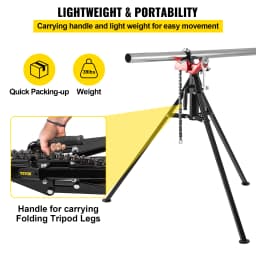 SucceBuy Steel Tripod Pipe Chain Vise 1/8-5in Capacity Foldable Legs Tri-Stand Bench Vice for Fixing Support Bending Metal Pipes