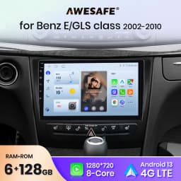 AWESAFE PX9 Plus Car Radio For Mercedes Benz E Class W211 2002 - 2009 wireless CarPlay Android Auto No 2 din 2din DVD