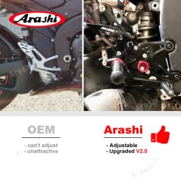 Arashi V2.0 CNC Adjustable Footrest Footpeg For KAWASAKI NINJA ZX6R 2007-2008 ZX-6R ZX 6R 2007 2008 Rearset Foot Rest