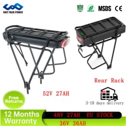 48V 27AH Rear Rack 36V 19.2AH 15Ah 17.5Ah Lithium Powerful Electric Bycicle Batteria Pack for 1500W 1000W 750W 500W 350W