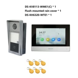HIKVISION Multi-language 802.3af POE Video intercom KIT,include DS-KV8113-WME1(C) & DS-KH6320-WTE1 & PoE Switch