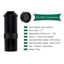 YIZHAN 2K Soldering Microscope HDMI USB 130X C-Mount Lens 38MP Video Take Photos Measurement For PCB Repair Thickened Metal Base