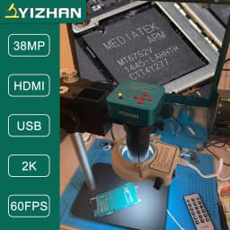 YIZHAN 2K Soldering Microscope HDMI USB 130X C-Mount Lens 38MP Video Take Photos Measurement For PCB Repair Thickened Metal Base
