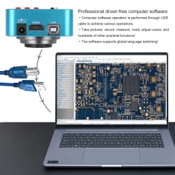 YIZHAN 2K Soldering Microscope HDMI USB 130X C-Mount Lens 38MP Video Take Photos Measurement For PCB Repair Thickened Metal Base