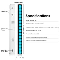 Nobsound 16-Bit MIC Sound Level Meter Music Spectrum Visualizer Audio Display Analyzer