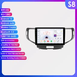 9“7862 Android 12 Autoradio for Honda Accord 8 Acura TSX 2008-2012 Multimedia player GPS navi Stereo 2din Head Unit 4G Carplay