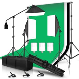 Studio Photography Light Kit Softbox Lighting Set 2x2M Background Stand Fabric Boom Arm for Studio Live Streaming Video Record