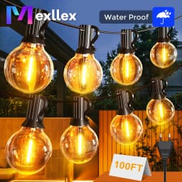 LED G40 Globe String Lights, EU 220V , 10/30/50  Plastic G40 Bulbs For Christmas Party Garden Decorative Garland Lamp S
