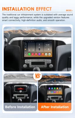 Hizpo 9" 2 Din Android Auto Radio for Ford S-Max S Max 2007 - 2015 Auto AC CarPlay 4G Car Multimedia GPS 2 Din Autoradio 6115 RDS