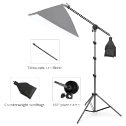 SH Photographic Equipment Photo Studio Light Kit Boom Arm Stand Tripod with 200CM Light Stand Tripod Cross Arm With Sandbag