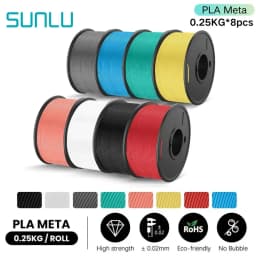 SUNLU PLA Meta Filament 2KG 8 Rolls 0.25kg/Roll 100% Filament Lines Up Neatly 3D Filament PLA Meta 3D Printing For Fast Printing
